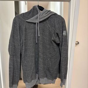 ALO Yoga Men's Charcoal Zip-Up Sweater